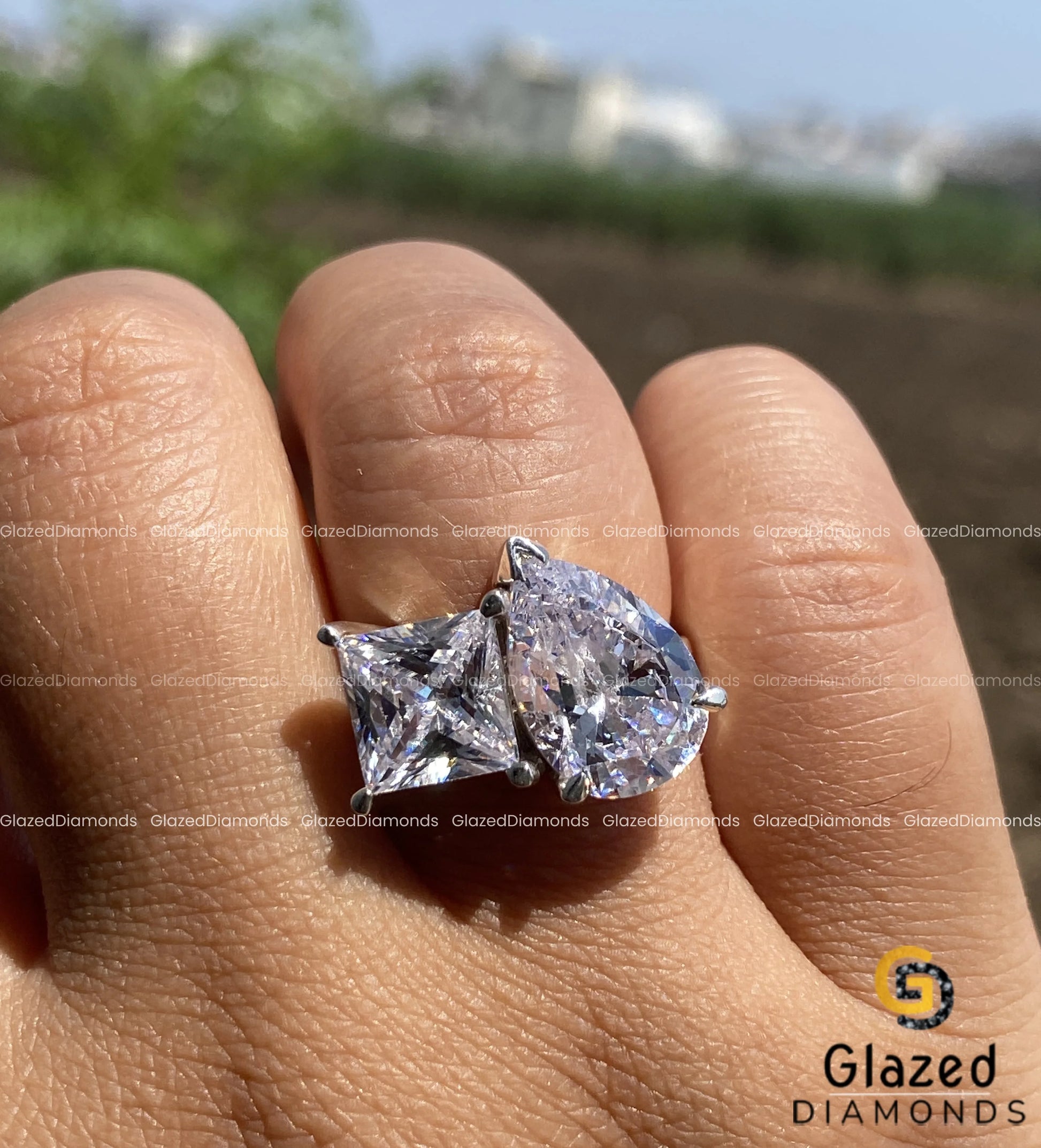 Pear Cut Moissanite Ring For Him