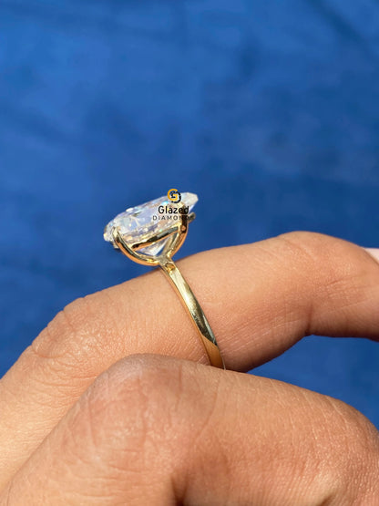Pear Cut Solitaire Moissanite Ring