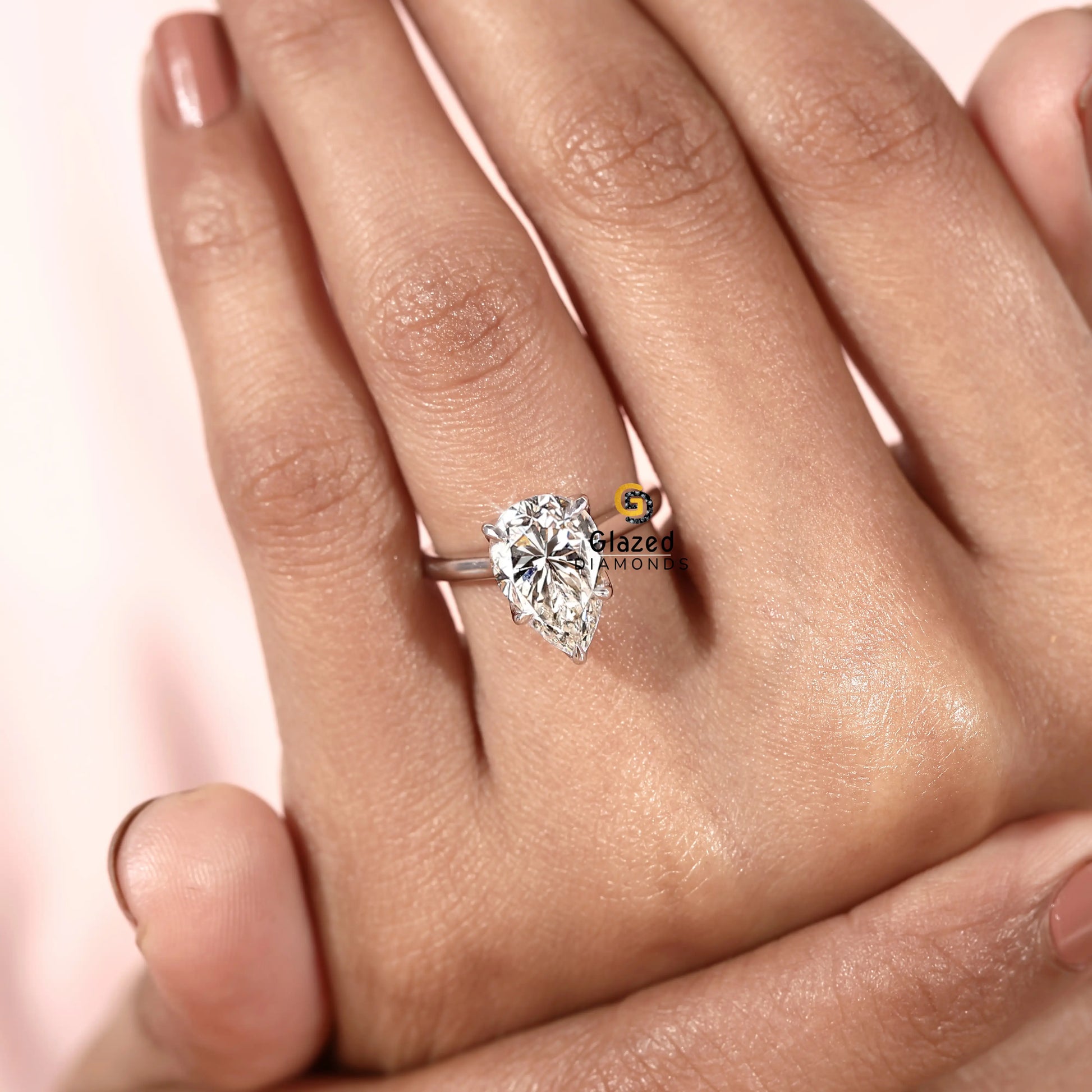 Pear Flower Basket Set Ring