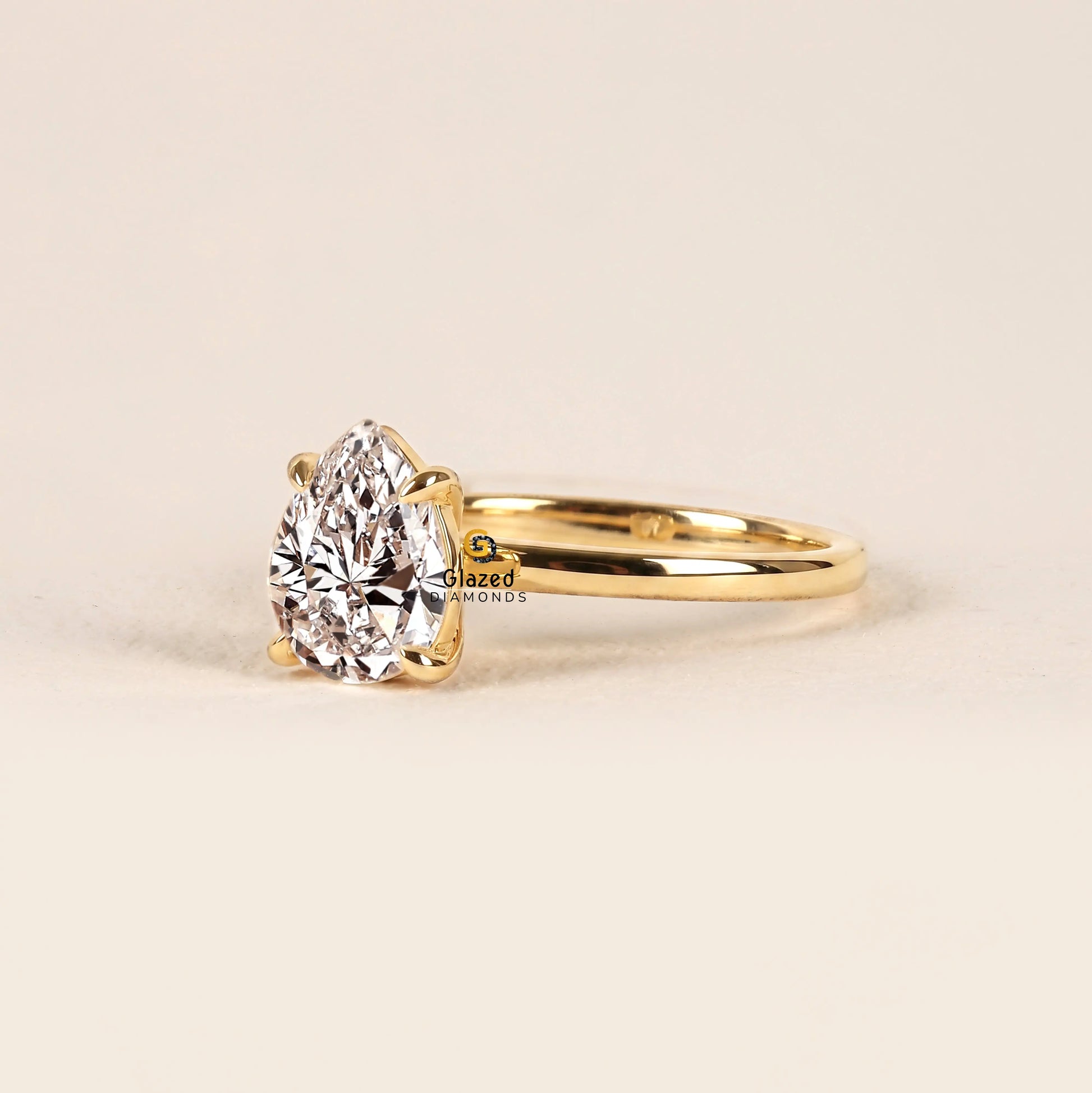 Pear Lab Grown Diamond Solitaire Ring