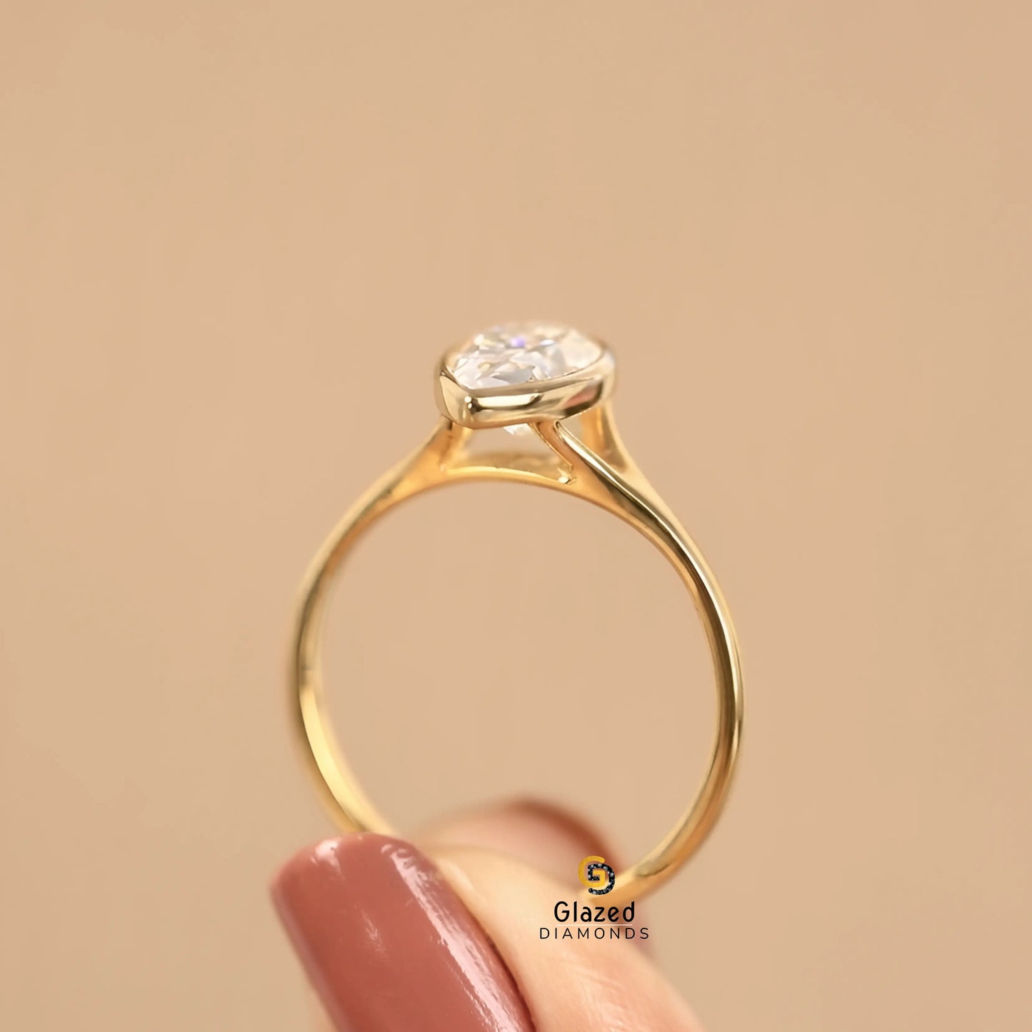 Pear Split Shank Lab Grown Dimond Wedding Ring For Women