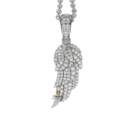 VVS Moissanite Diamond Iced Angel Wing Pendant