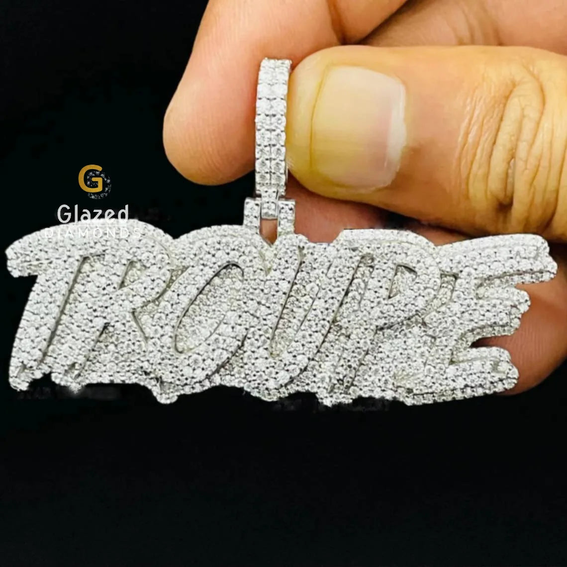 Hip Hop Moissanite Diamond Custom Name Rapper Pendant