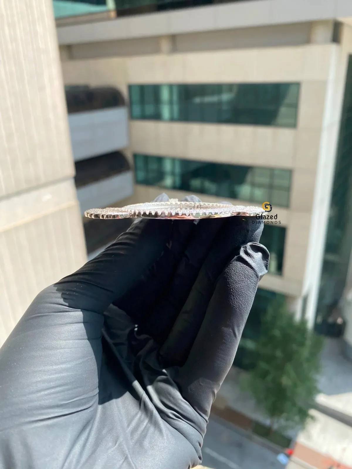 Custom Made Photo Angel Wings Round Memory Pendant in 925 Sterling Silver