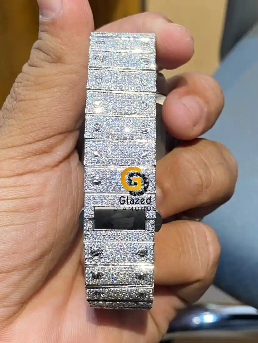 Pink Arebic Diamond Moissanite Watch