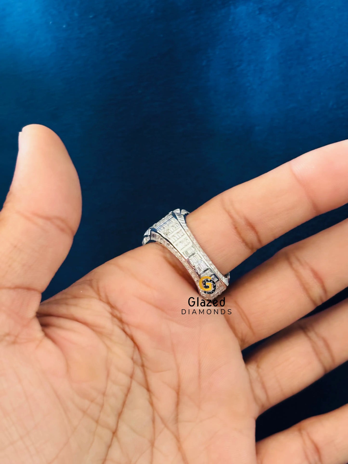 Portuguese Cut Baguette Moissanite Bust Down Ring