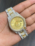 Two Tone Presidential Moissanite Diamond Studded Watch