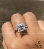 6 CT Princess Cut Moissanite Hidden Halo Engagement Ring For Women