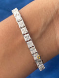 Princess Cut Moissanite D Colorless Tennis Link Bracelet