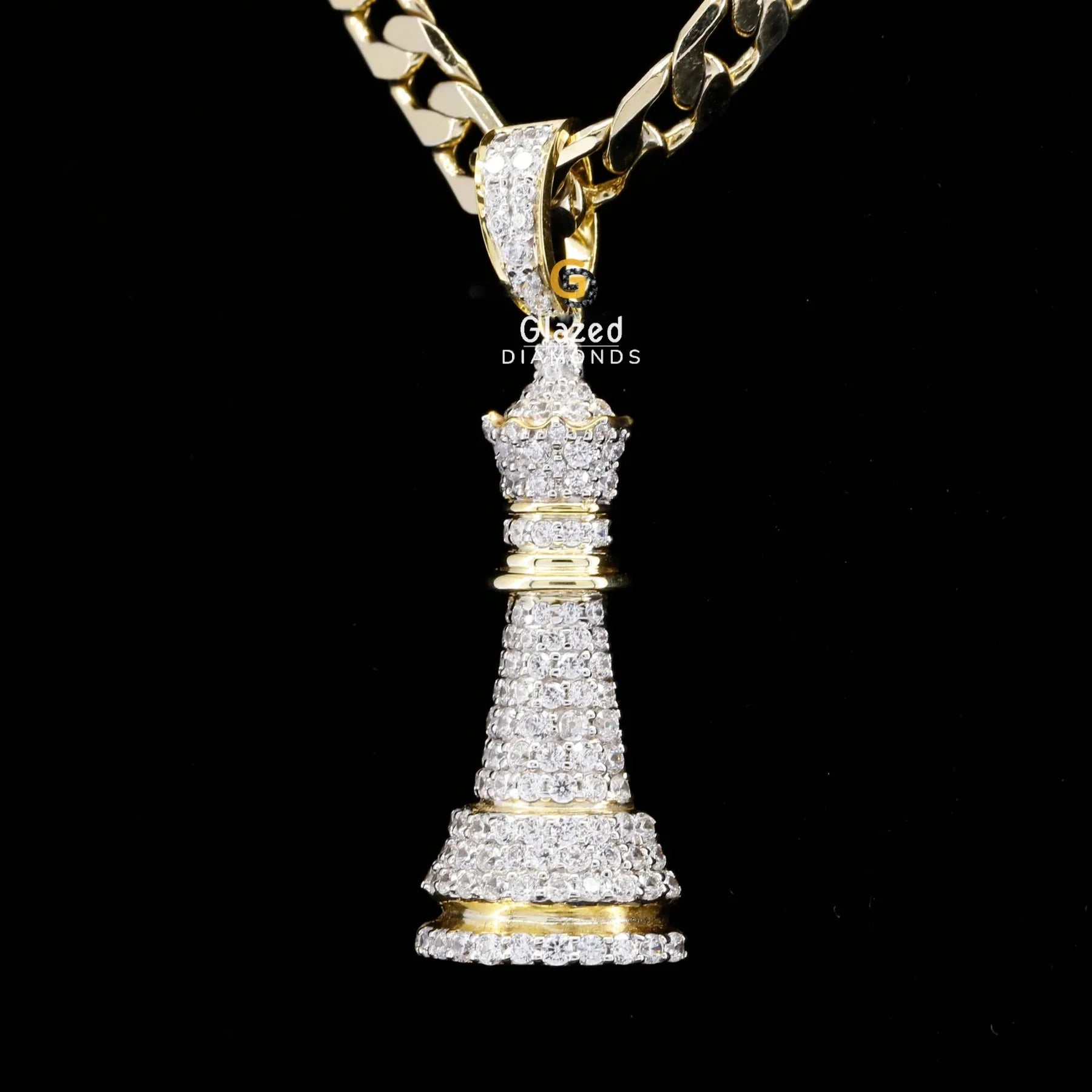 Bust Down Moissanite Diamond Chess Queen Shape Iced Out Pendant