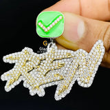 VVS Moissanite Diamond Flooded Two Tone Letter Hip Hop Pendant