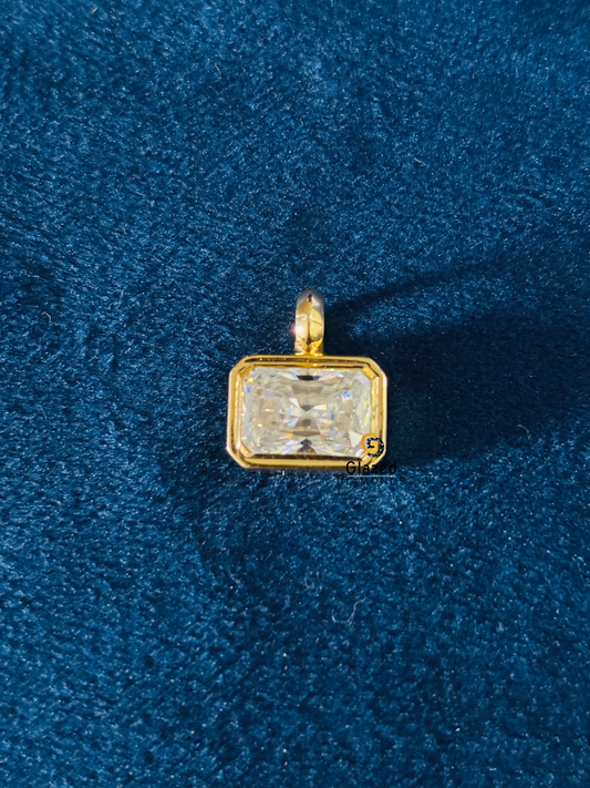 Radiant Bezel Set Moissanite Pendant