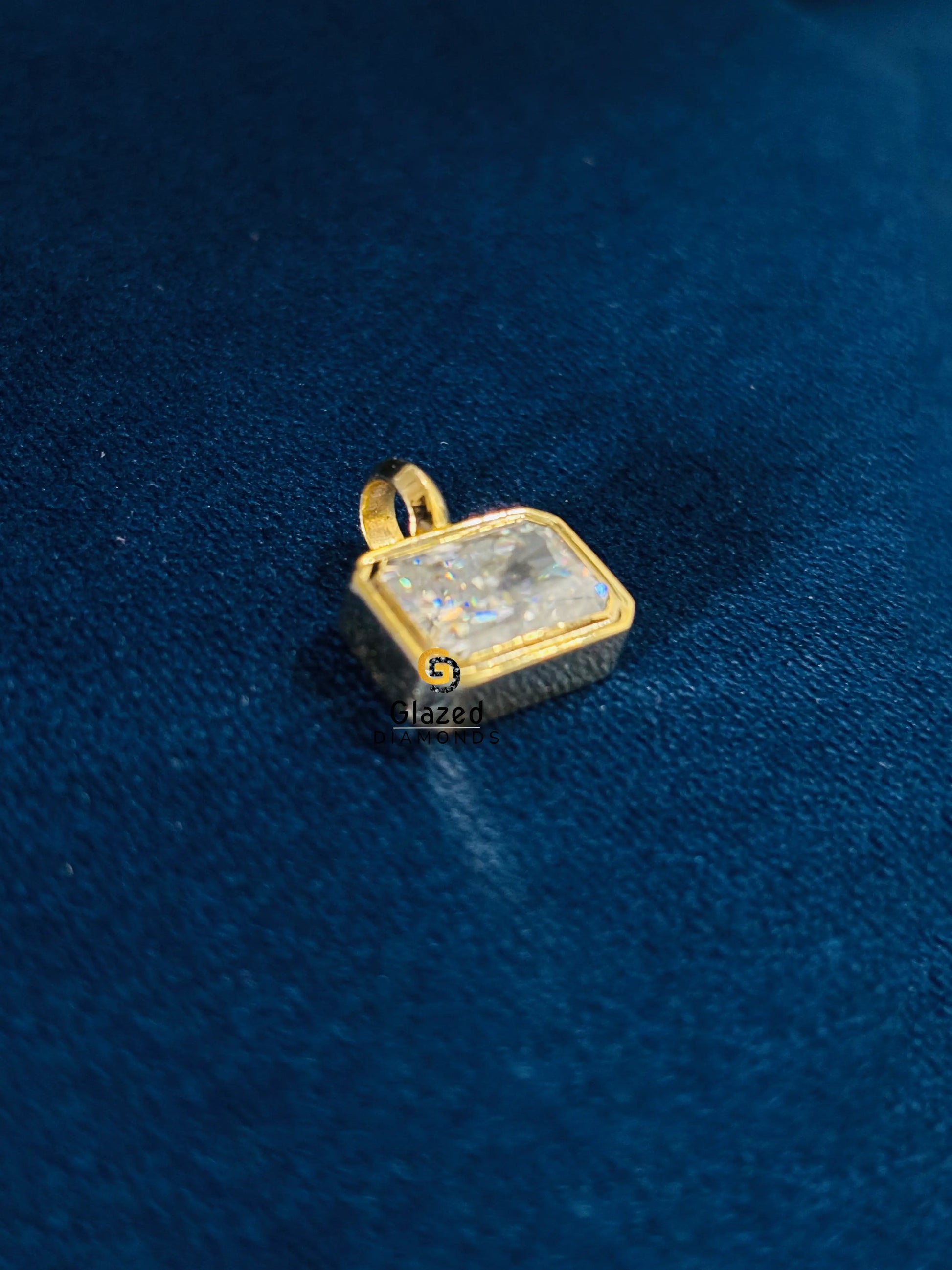 Radiant Bezel Set Moissanite Pendant For Women