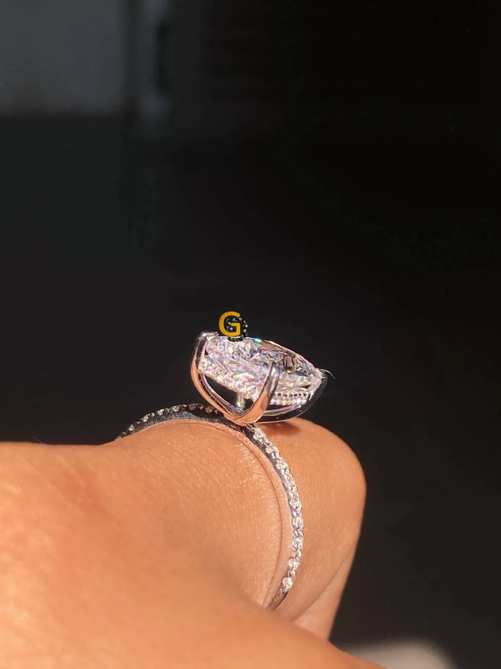 Radiant Cut Hidden Halo Moissanite Ring