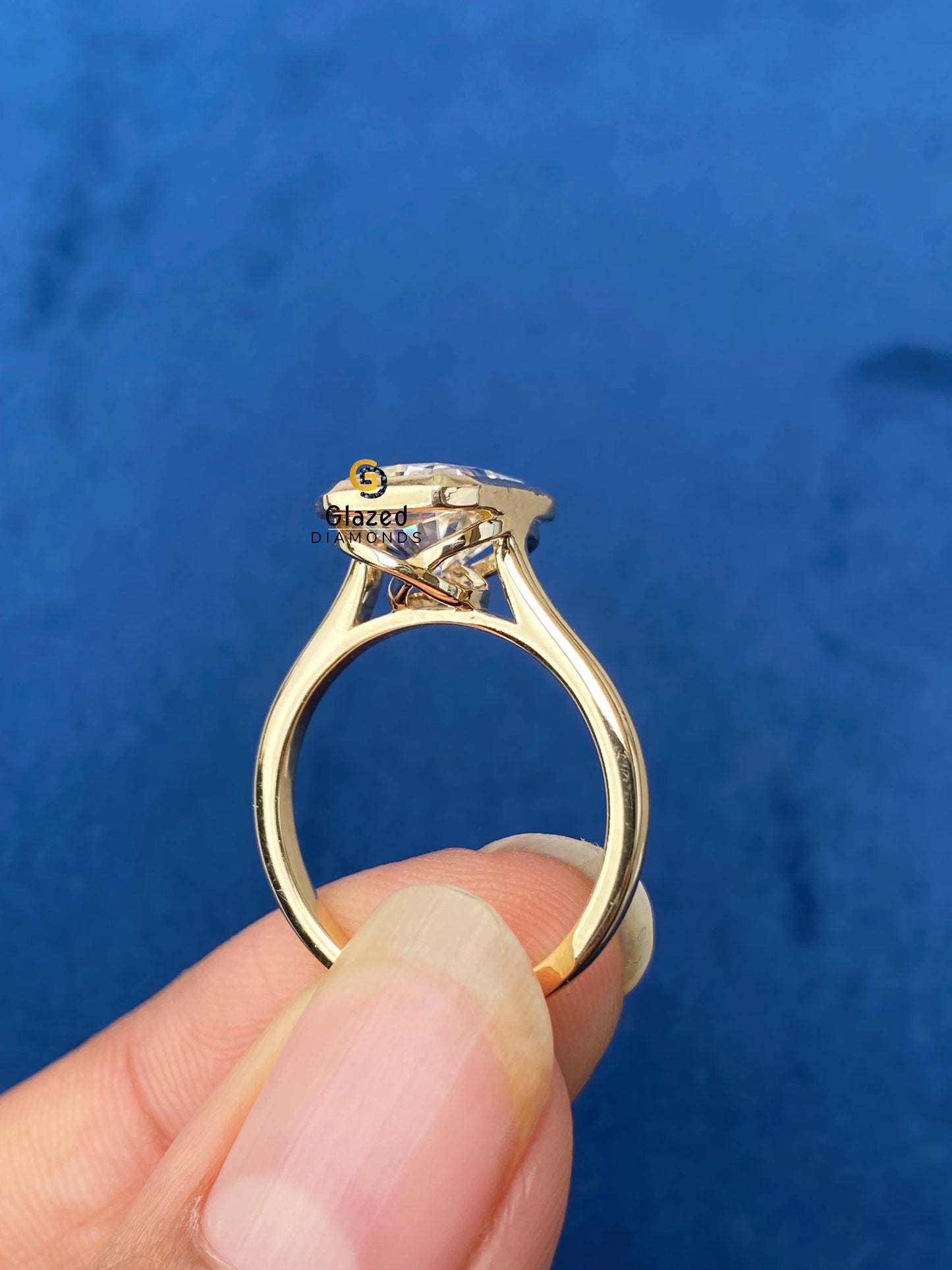 Radiant Cut Moissanite Bezel Engagement Ring for Her