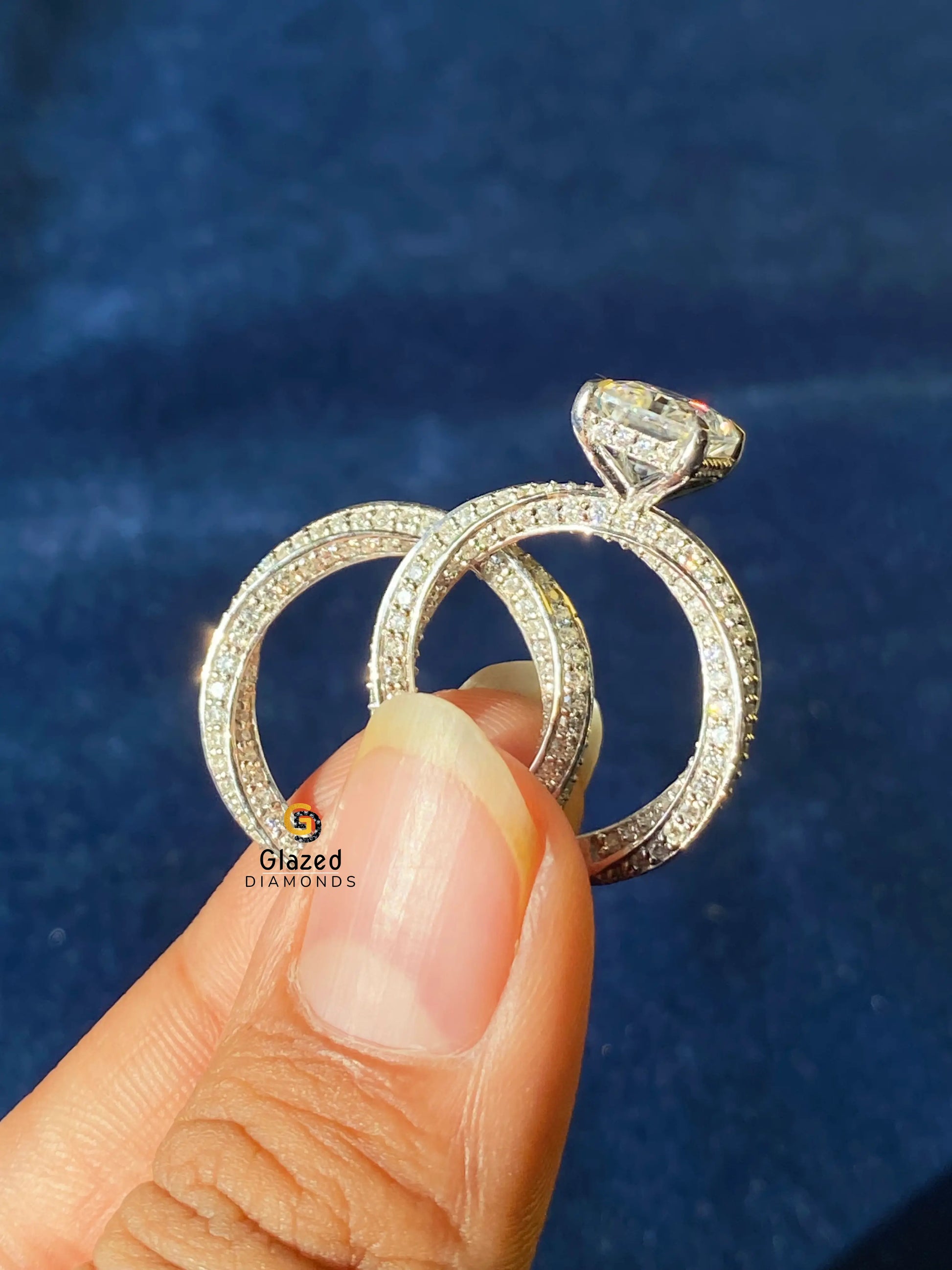Radiant Cut Moissanite wedding Bridal Set