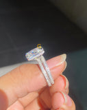 Radiant Hidden Halo Moissanite Set
