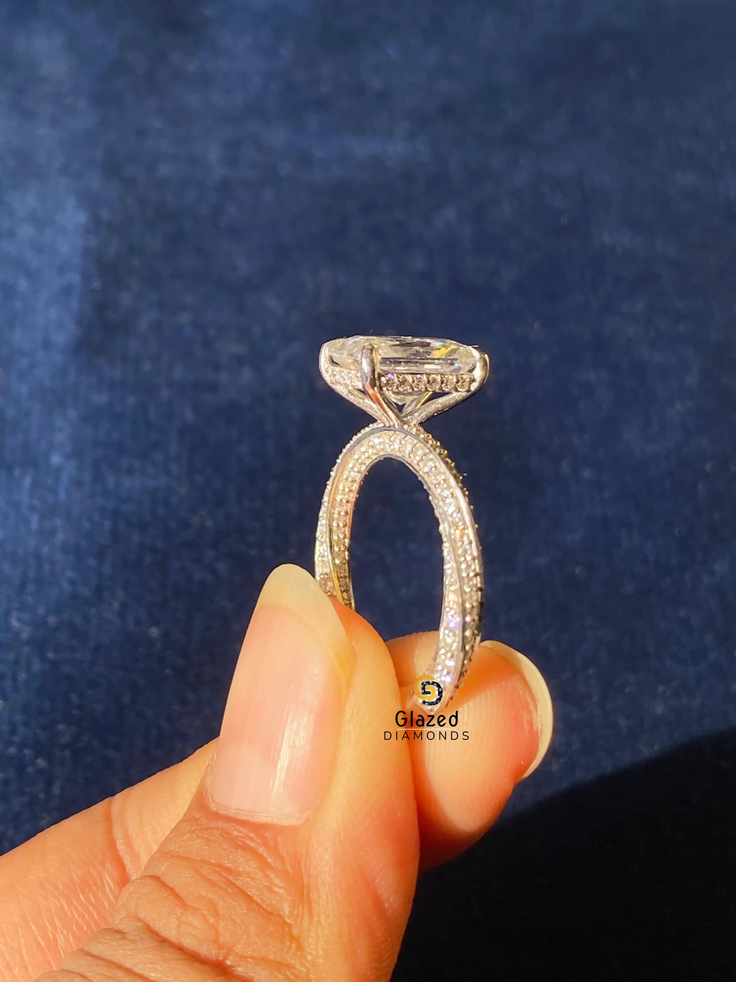 Radiant Hidden Halo Wedding Ring For Her
