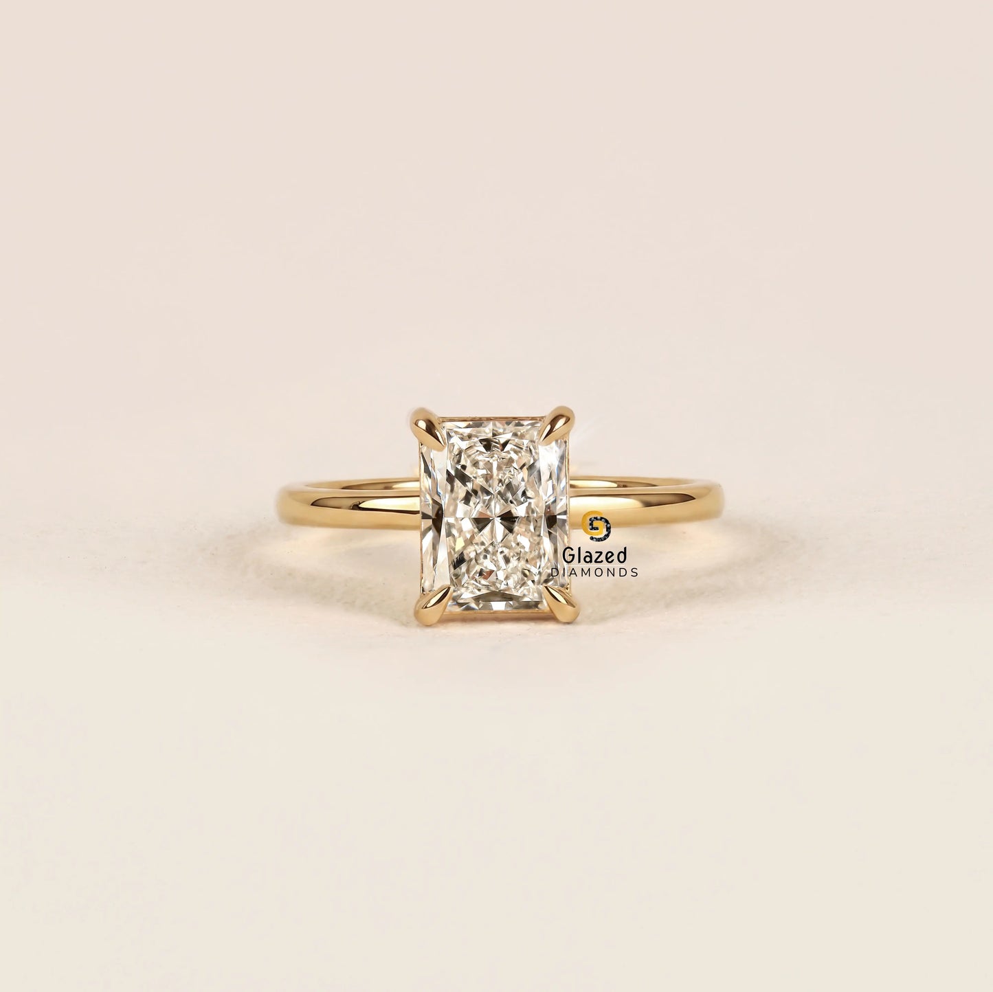 Radiant Lab Grown Diamond Solitaire Wedding Ring