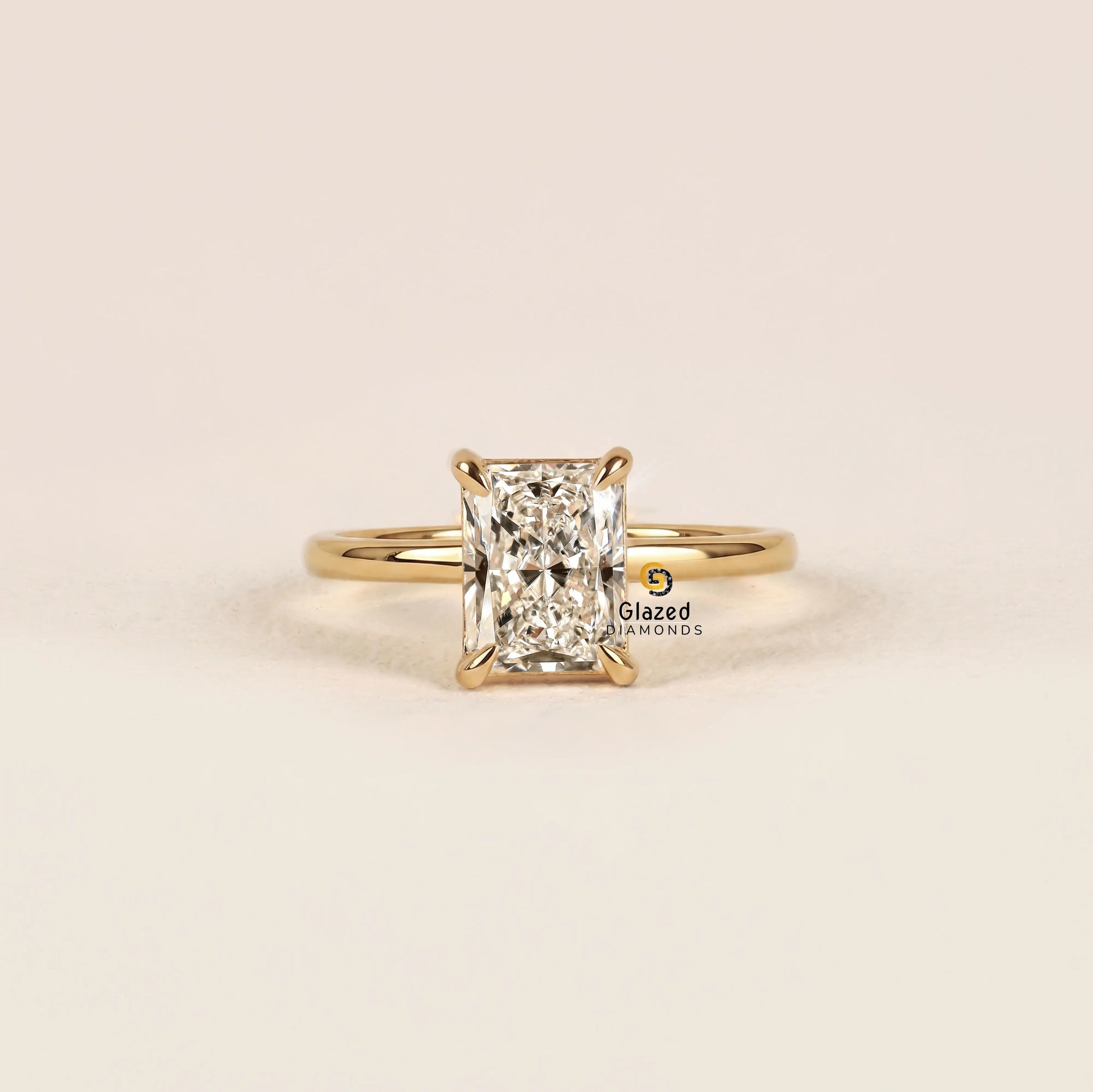 Radiant Lab Grown Diamond Solitaire Wedding Ring