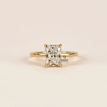 Radiant Lab Grown Diamond Solitaire Wedding Ring