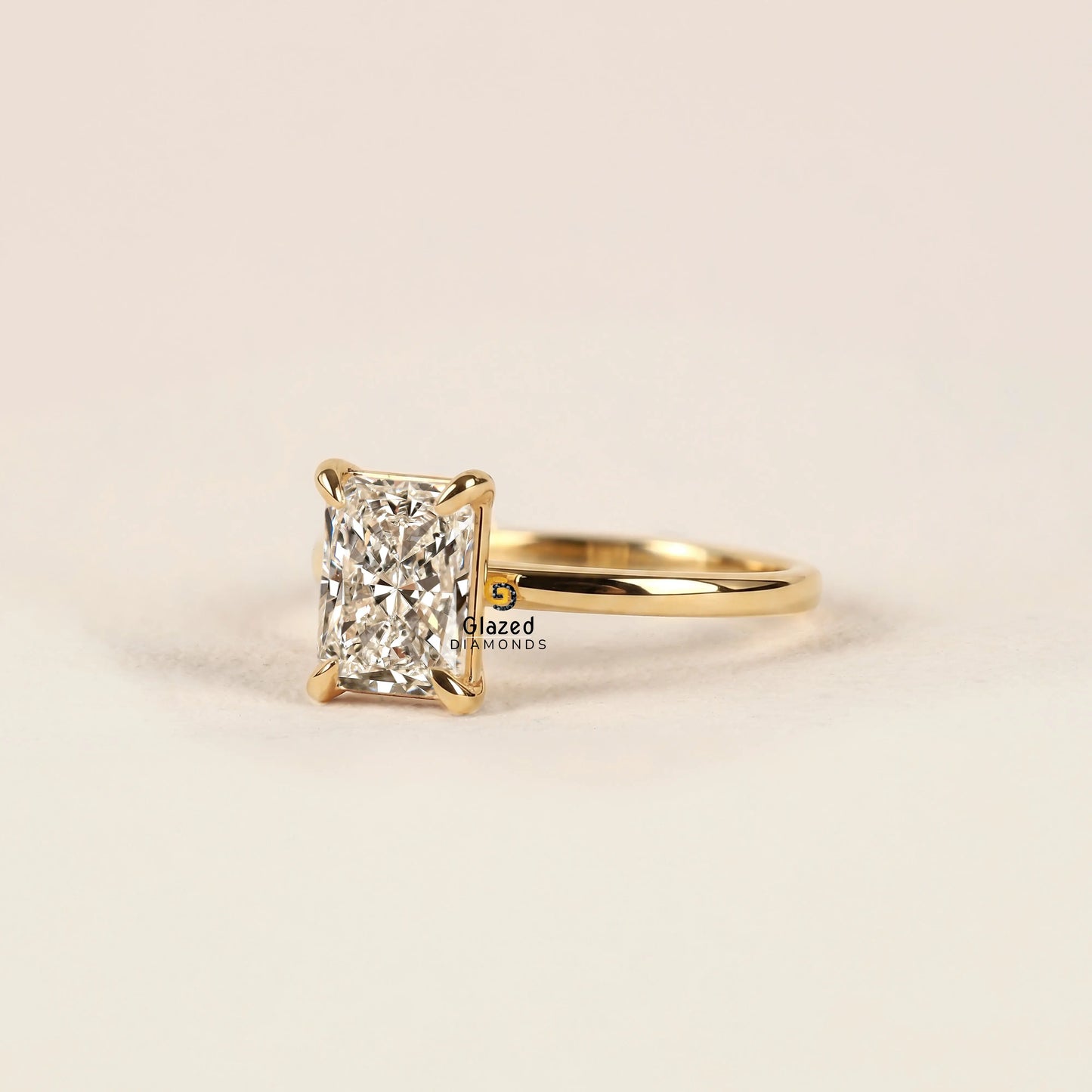 Radiant Lab Grown Diamond Solitaire Wedding Ring For Women