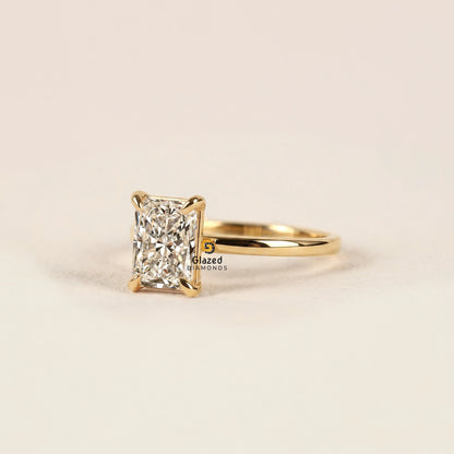 Radiant Lab Grown Diamond Solitaire Wedding Ring For Women