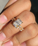 Radiant Moissanite Bubgle Band Ring Set