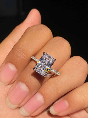 Radiant Moissanite Women Engagement Ring