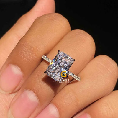 Radiant Moissanite Women Engagement Ring