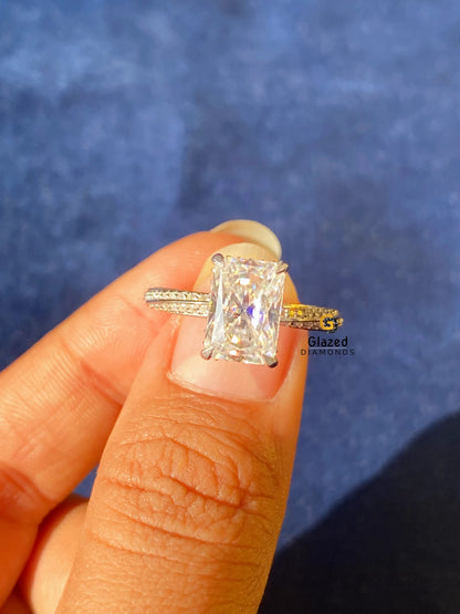 Radiant Twisted Moissanite Wedding Ring