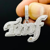 Bust Down Moissanite Diamond Studded Custom TMF Name Hip Hop Pendant