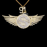 Customized Iced Out S Wings Moissanite Diamond Bust Down Pendant