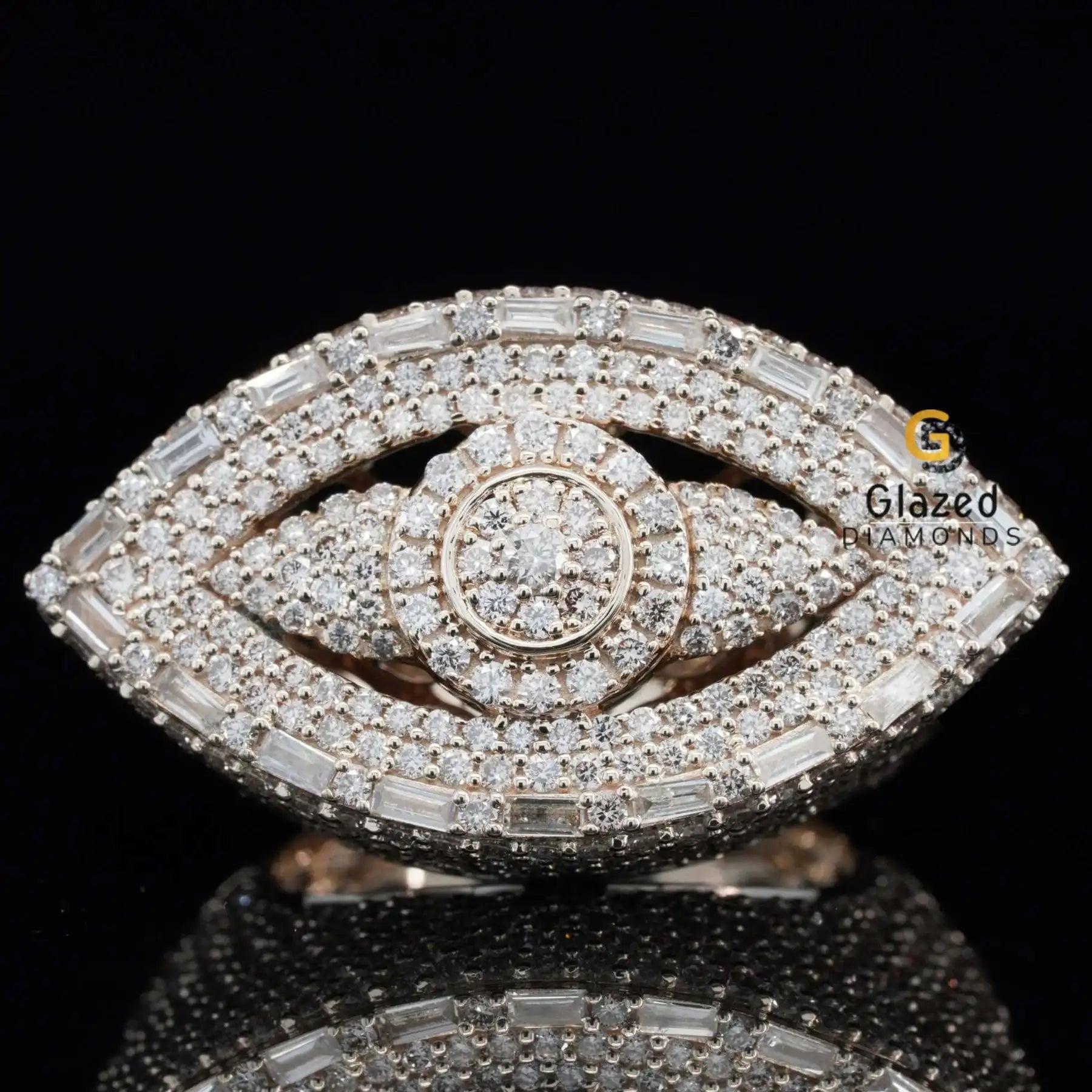 Iced Out Evil Eye Moissanite Hip Hop Style Ring