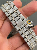 Luxury Two Tone Multi Chronograph Dial VVS Diamond Moissanite Watch