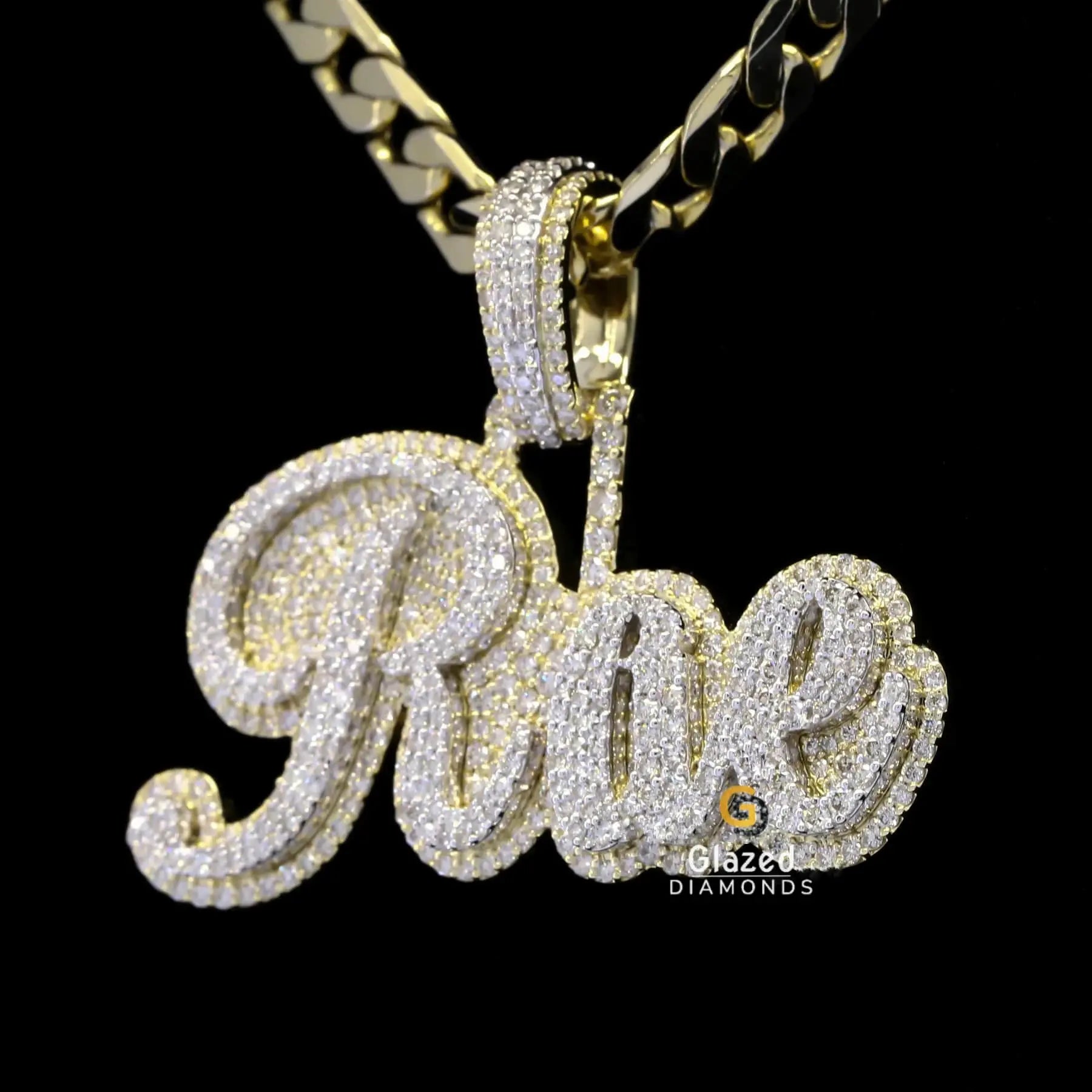 Bling Moissanite Diamond Rae Name Rapper Pendant – Glazed Diamonds