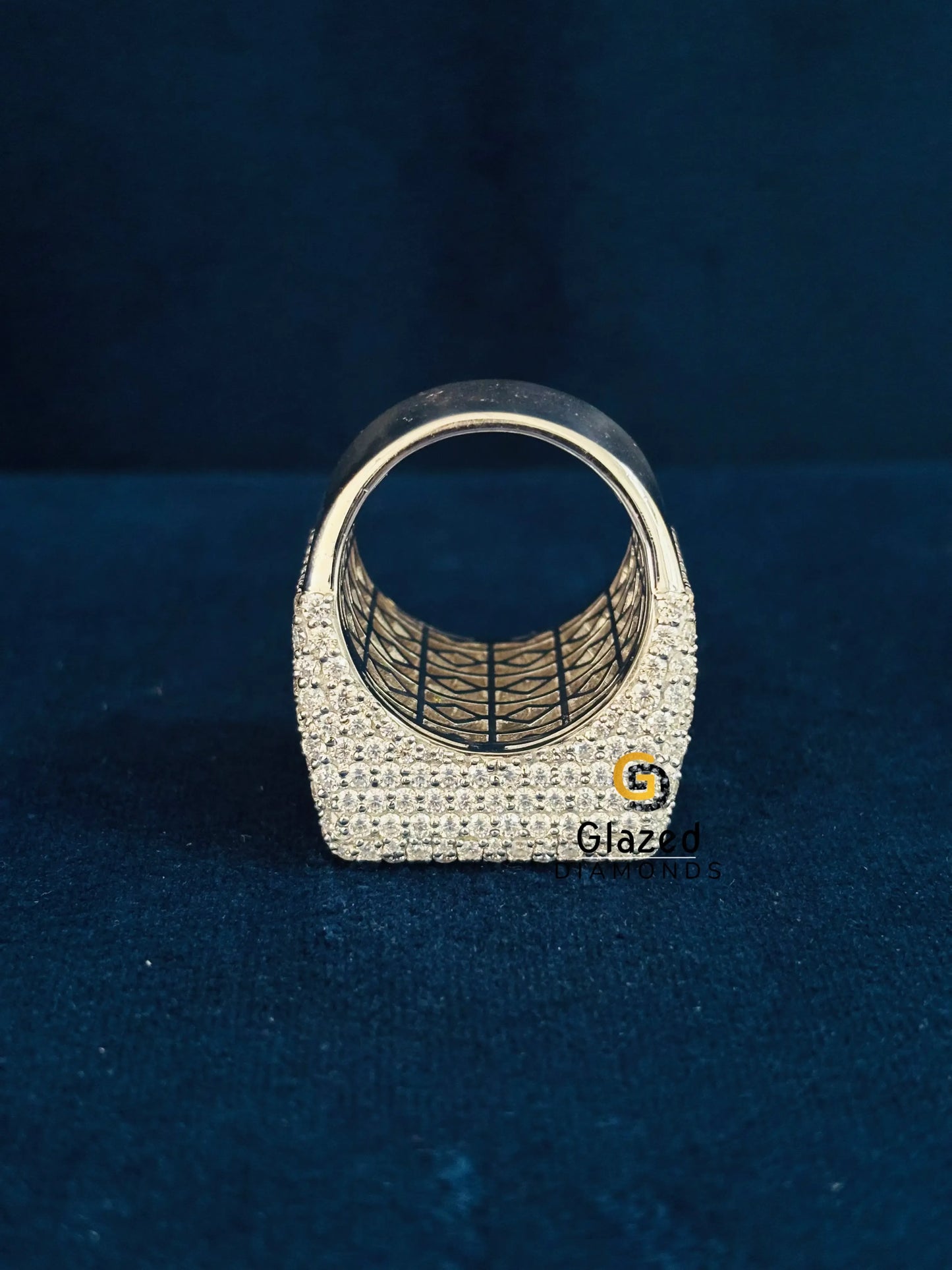 Real VVS1 Moissanite Diamond Pave Setting Ring