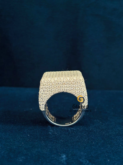 Real VVS1 Moissanite Diamond Pave Setting Ring For Men