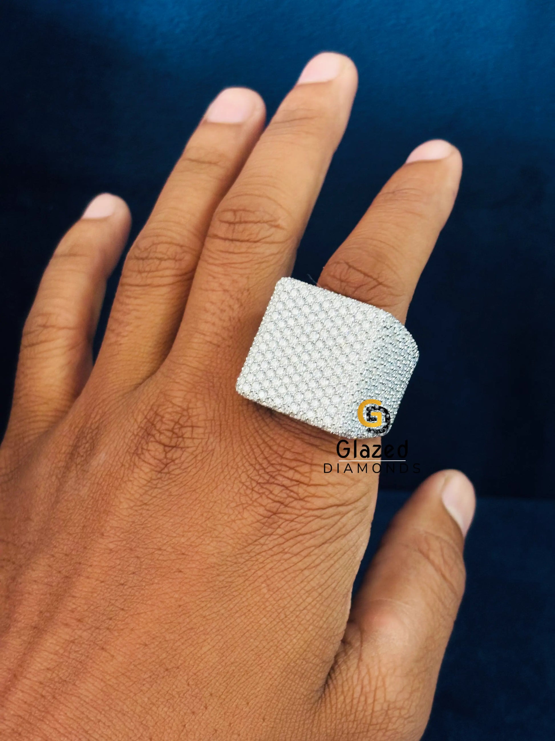 Real VVS1 Moissanite Pave Setting Ring For Men