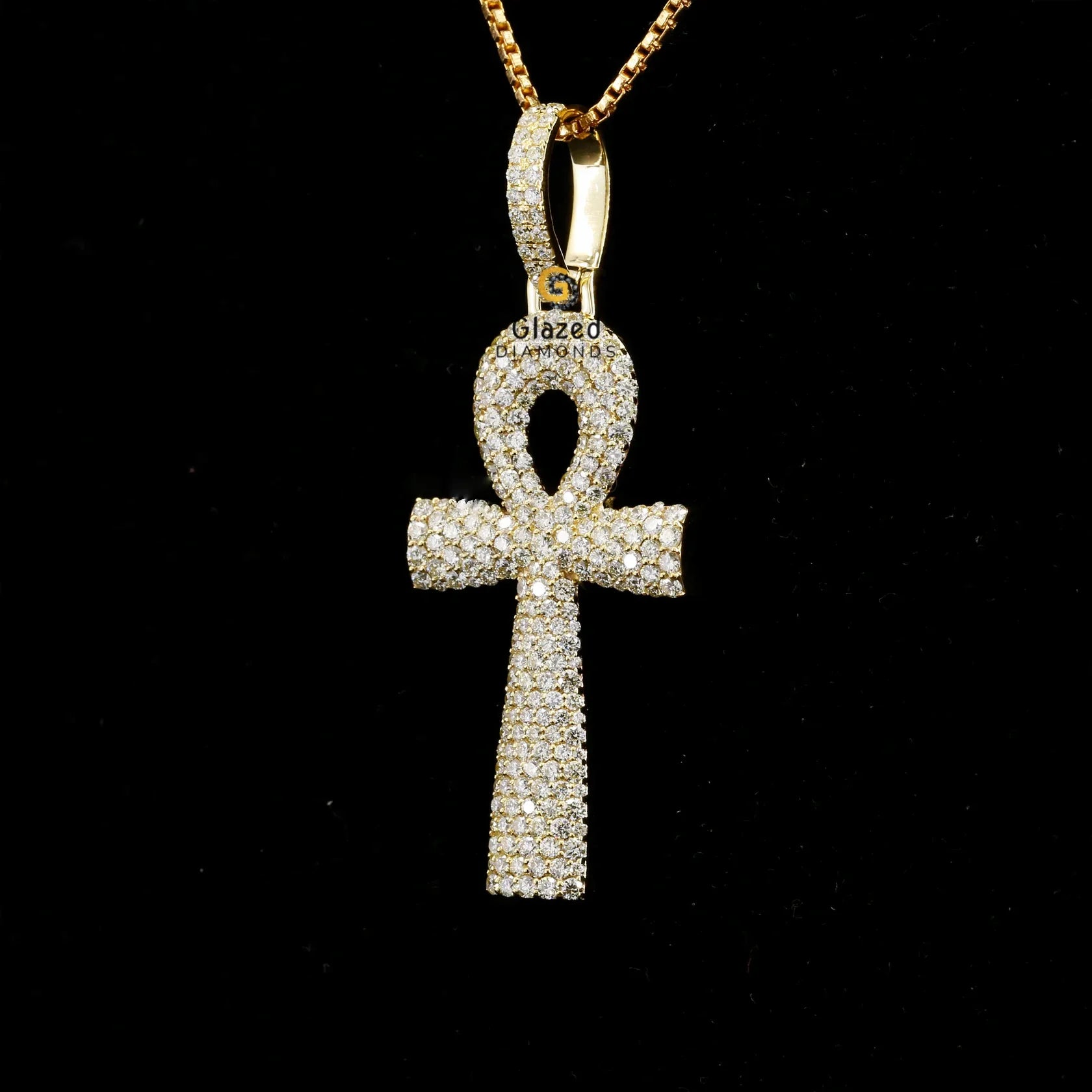 Iced Out Moissanite Religious Ankh Cross Hip Hop Pendant