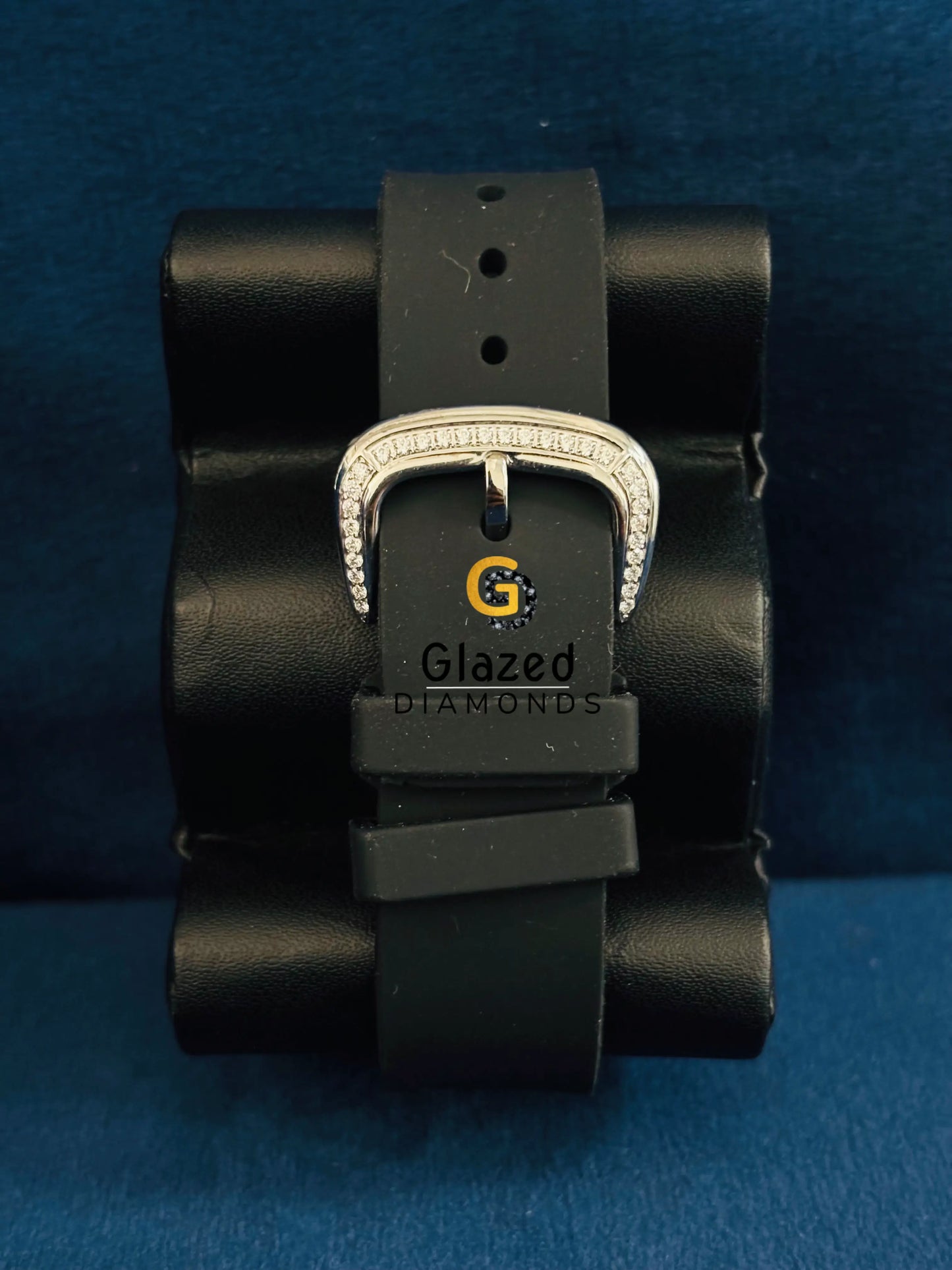 Richard Mille Black Rubber Strap Iced Out Moissanite Watch