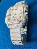 Roman Dia lFully Bust Down VVs Moissanite Watch For Men