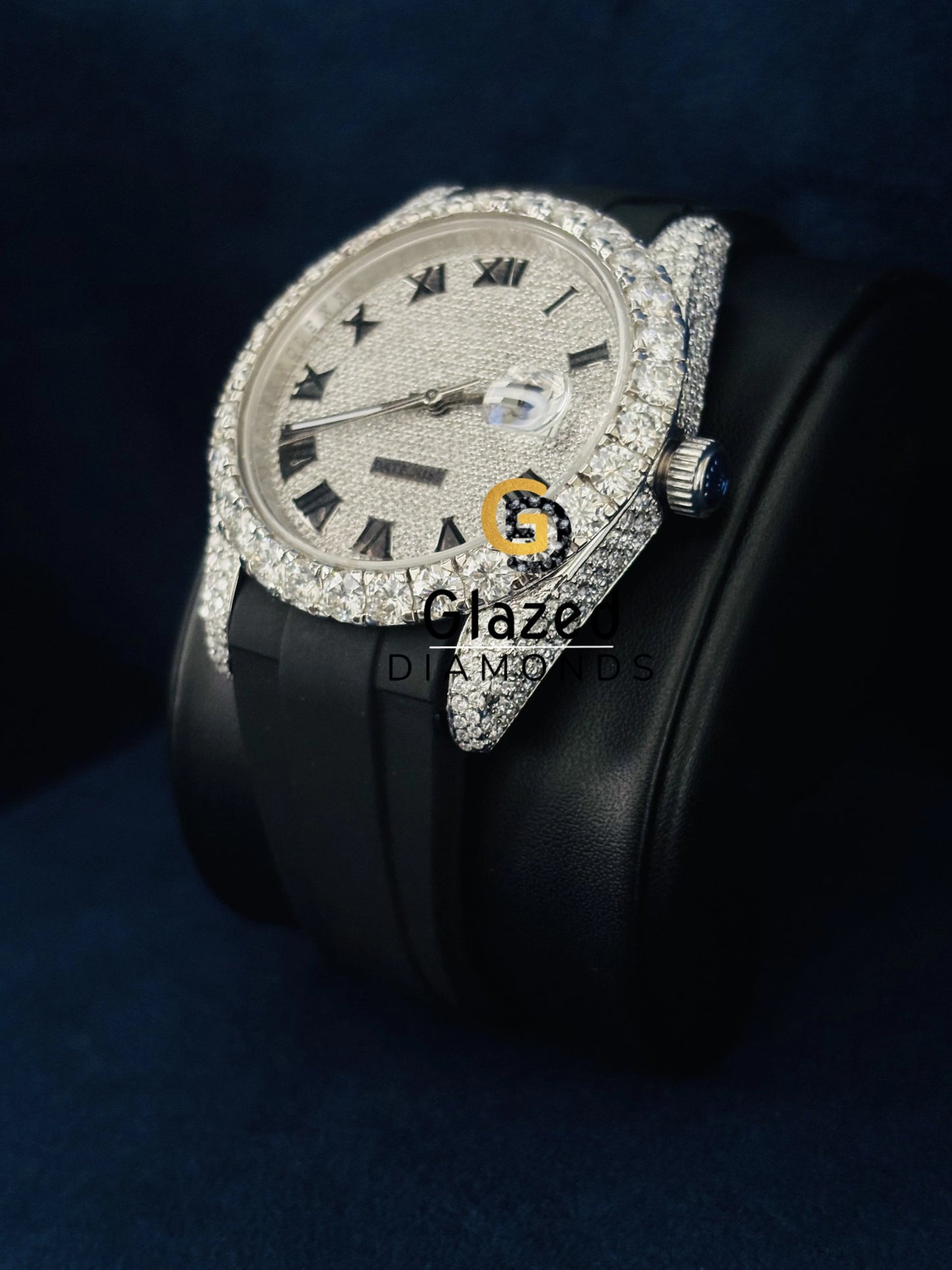 Roman Dial Face Dial Moissanite Automatic Watch