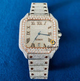 Roman Dial Fully Iced Out Hip Hop Moissanite Watch