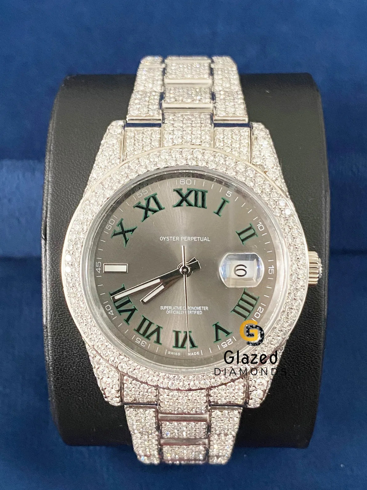 Roman Dial Fully Iced Out Moissanite D Colorless Watch