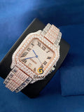 Roman Dial Fully Iced Out Two Tone VVS Moissanite Watch
