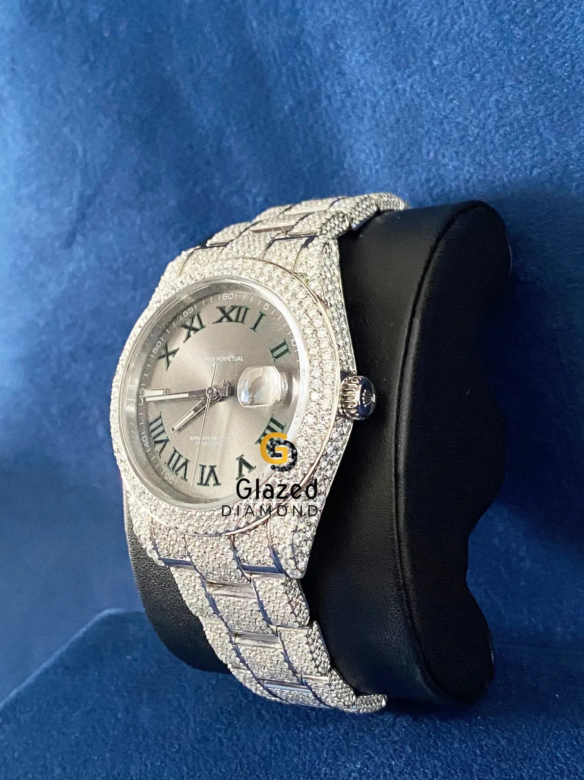 Roman Dial Hip Hop Moissanite Diamond Studded Watch