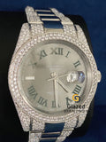 Roman Dial Iced Out VVs Moissanite Hip Hop Watch