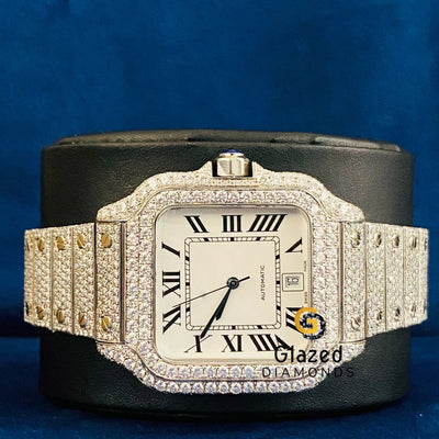 Roman Dial VVs Moissanite Fully Iced Out D Colorless Watch