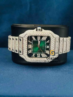 Roman Number Green Dial Cartier Hip Hop Watch